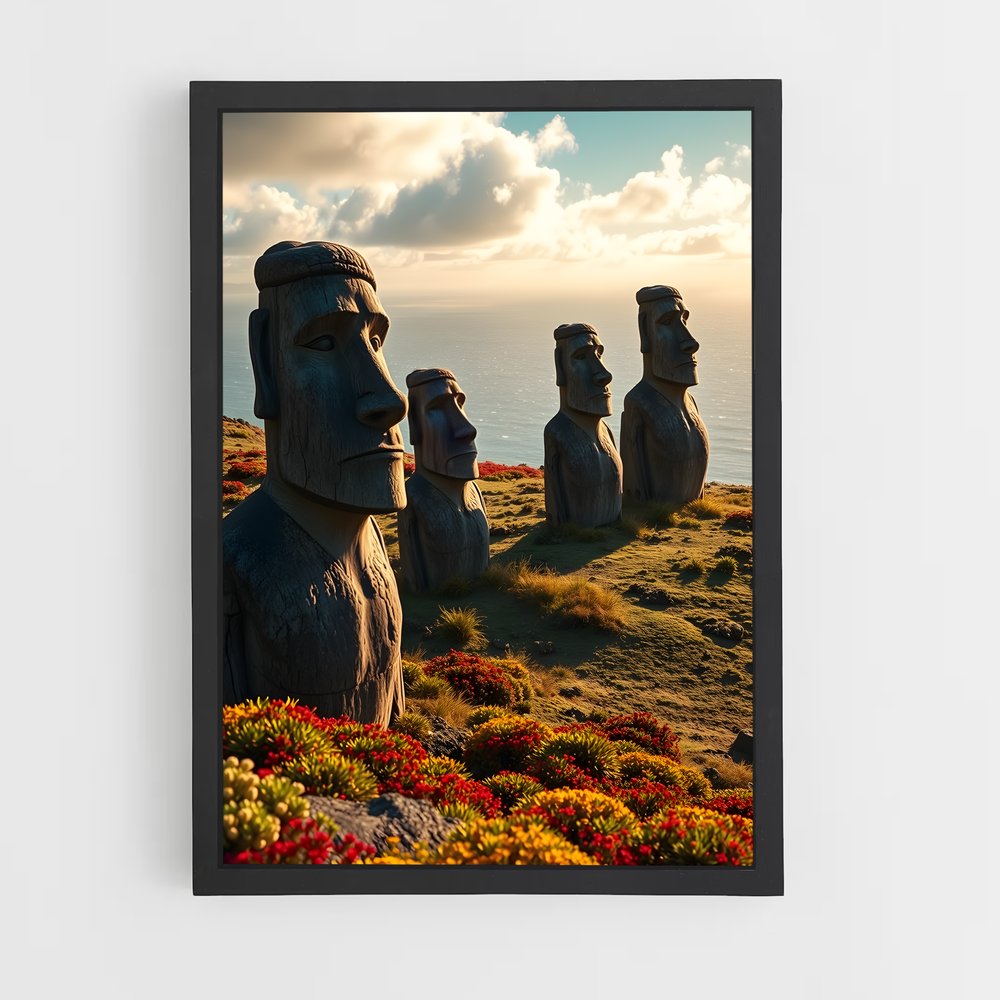 ap-easter island moai-10 cadre Noir