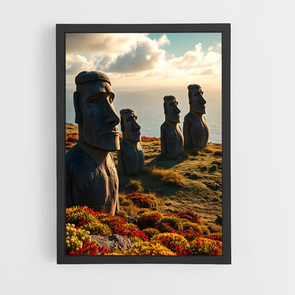 ap-easter island moai-10 cadre Noir