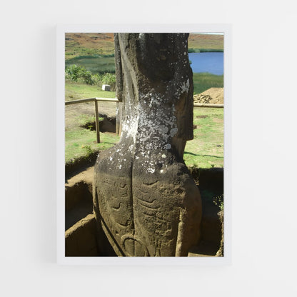 ap-easter island moai-12 cadre Blanc