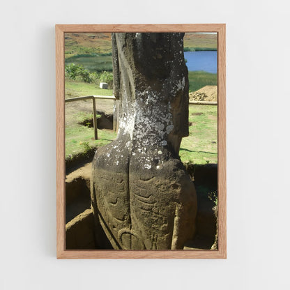 ap-easter island moai-12 cadre Bois clair