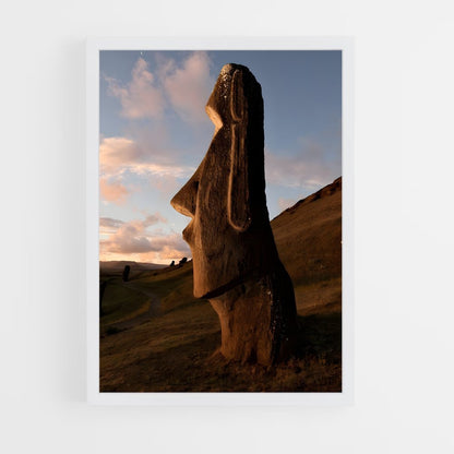 ap-easter island moai-14 cadre Blanc