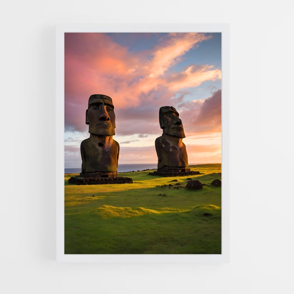 ap-easter island moai-2 cadre Blanc