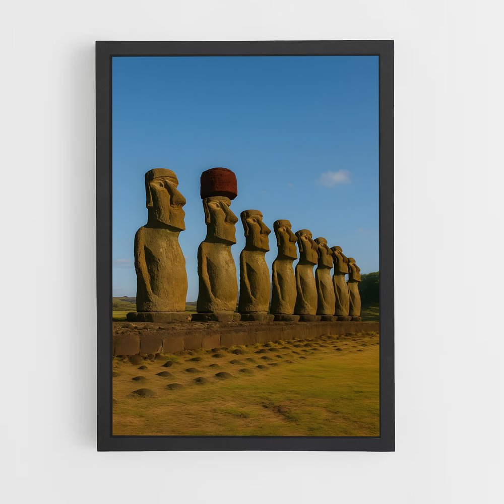 ap-easter island moai-5 cadre Noir