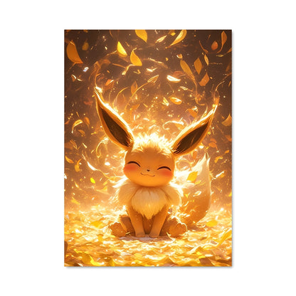 Poster Eevee en Flammes