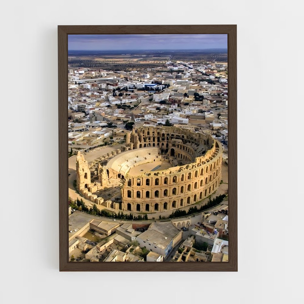ap-el djem amphitheatre-1 cadre Bois foncé
