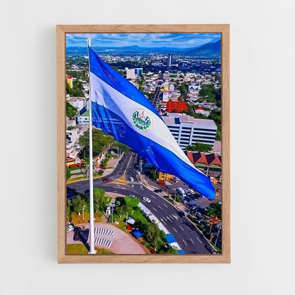 ap-el salvador flag-5 cadre Bois clair