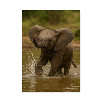 Poster Éléphant Aqua