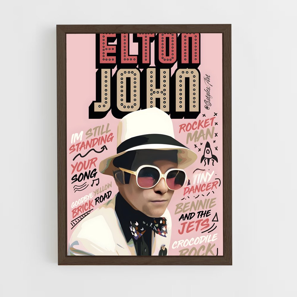 ap-elton john-6 cadre Bois foncé