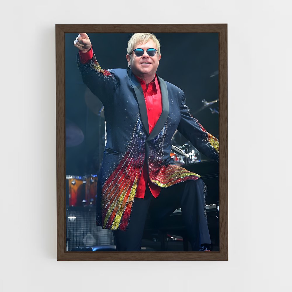 ap-elton john-7 cadre Bois foncé