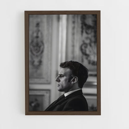 ap-emmanuel macron-9 cadre Bois foncé