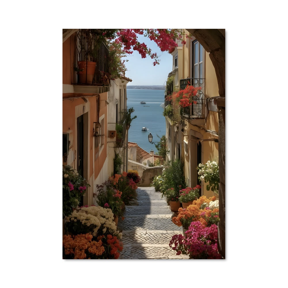Poster Rue Fleurie vers l'Océan