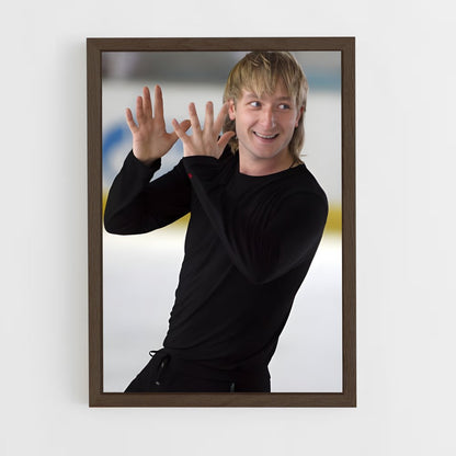 ap-evgeni plushenko-3 cadre Bois foncé
