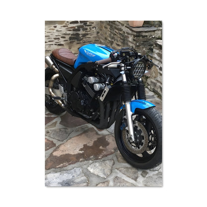 Poster Moto Bleu 600