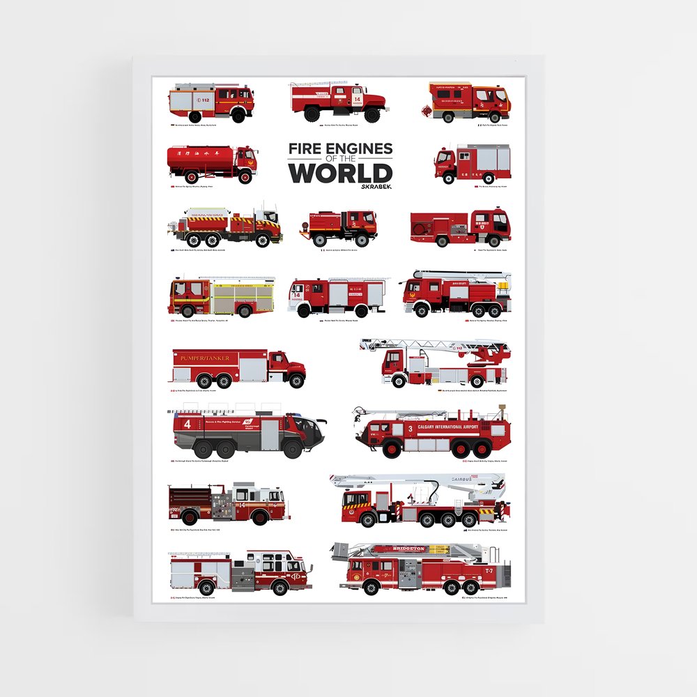 ap-fire trucks-1 cadre Blanc