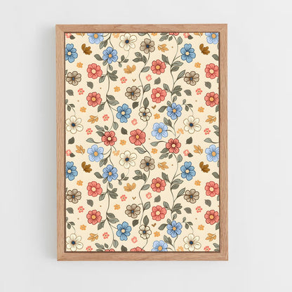 ap-floral patterns-3 cadre Bois clair
