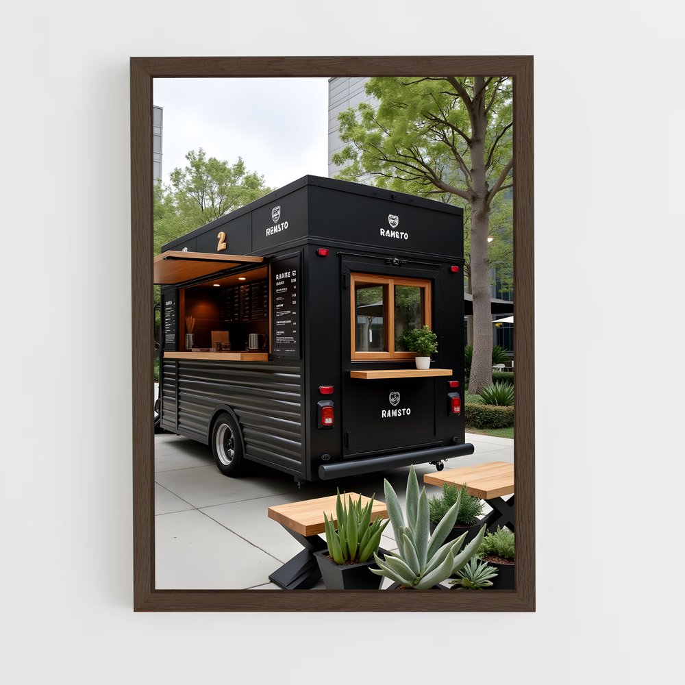 ap-food truck-3 cadre Bois foncé