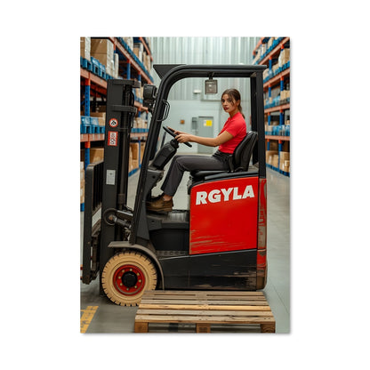 Poster Lady Forklift