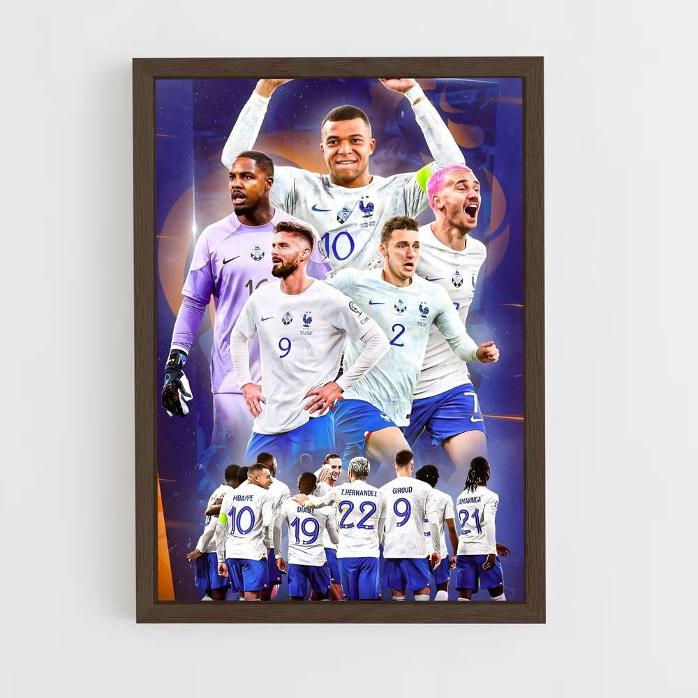 ap-france national football team-6 cadre Bois foncé