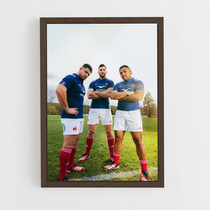ap-france national rugby team-3 cadre Bois foncé