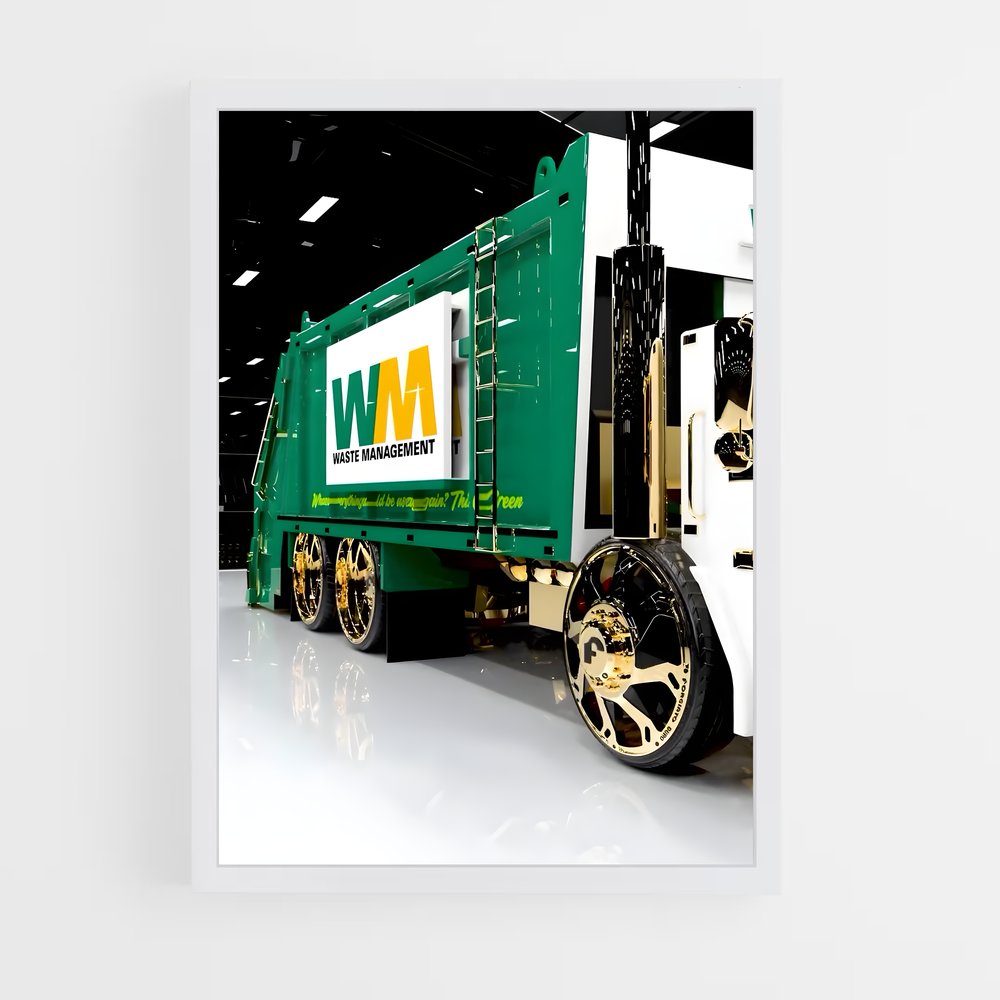 ap-garbage truck-2 cadre Blanc
