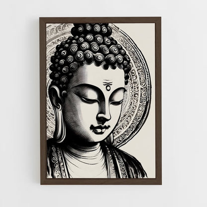 ap-gautama buddha-20 cadre Bois foncé