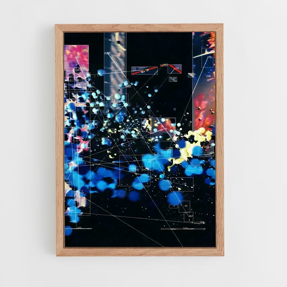 ap-generative art-4 cadre Bois clair
