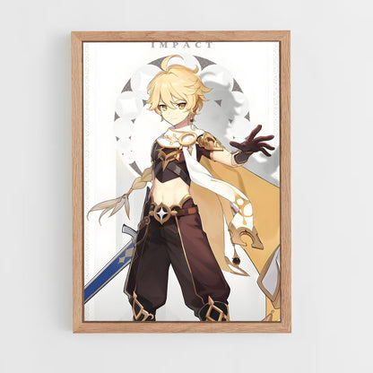 ap-genshin traveler-1 cadre Bois clair