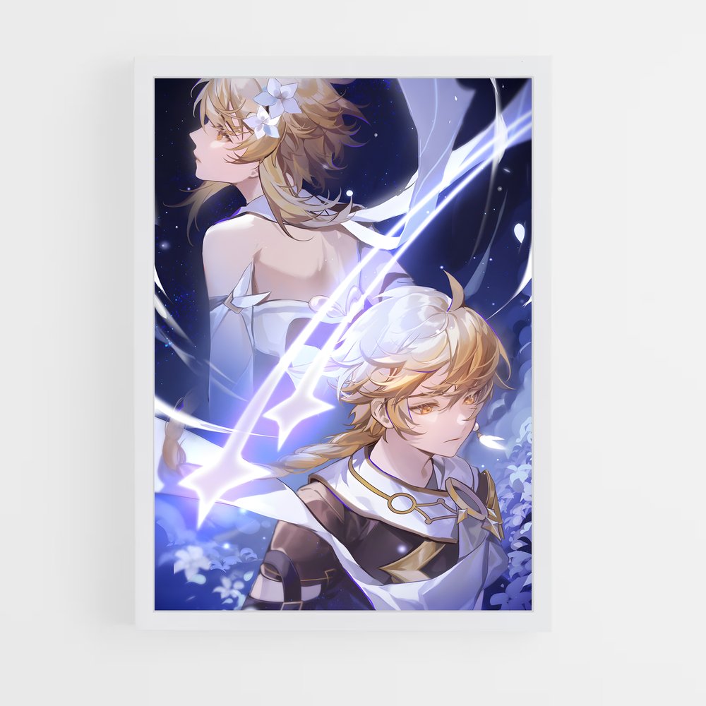 ap-genshin traveler-4 cadre Blanc