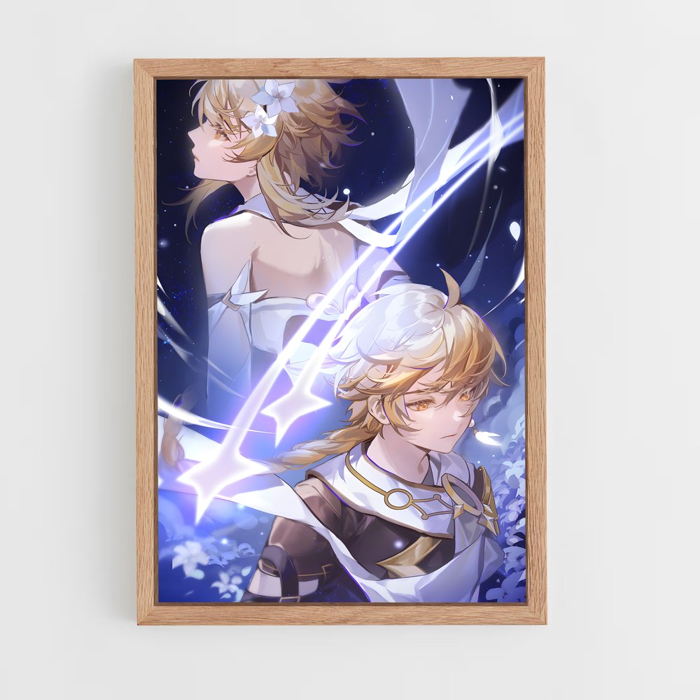 ap-genshin traveler-4 cadre Bois clair