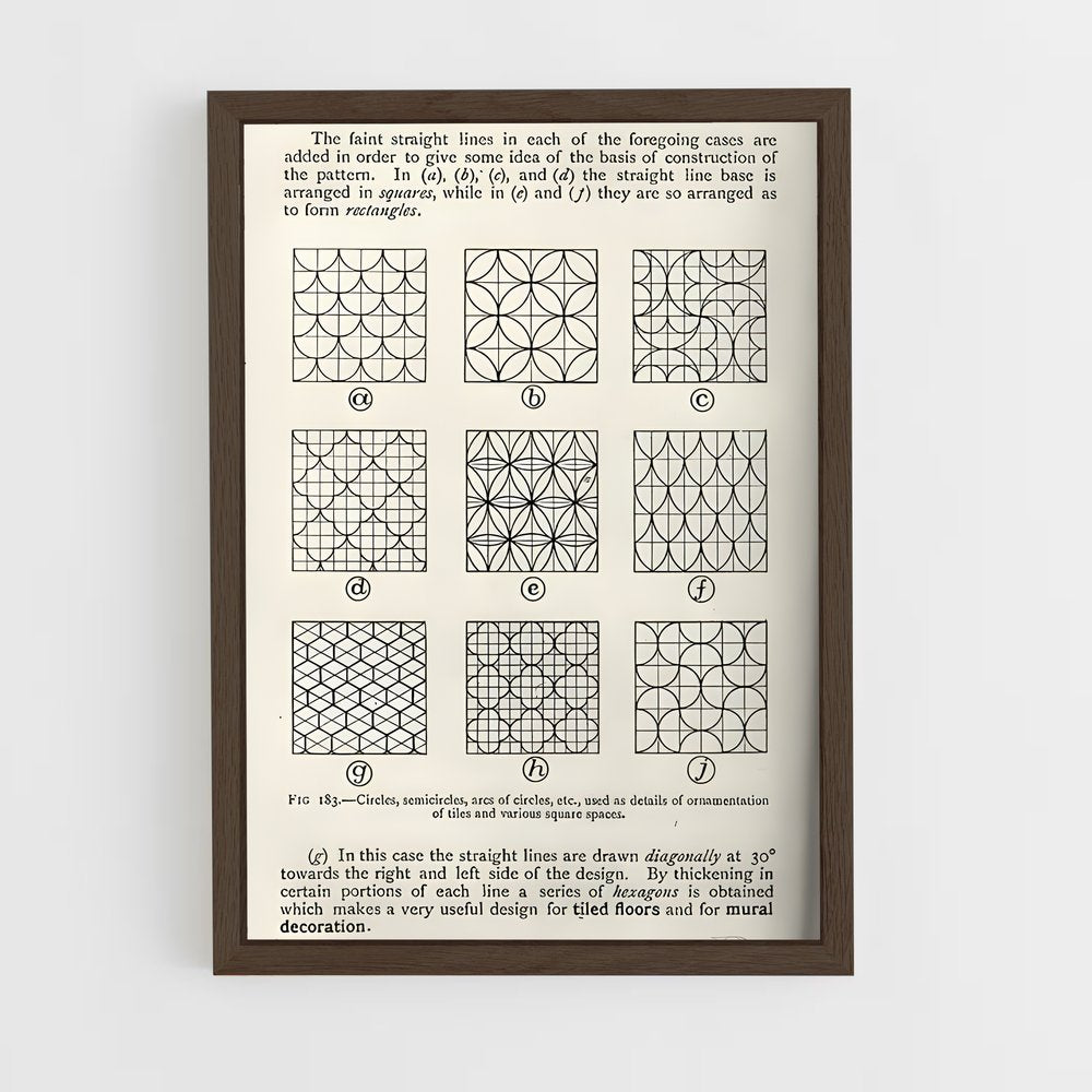 ap-geometric patterns-4 cadre Bois foncé