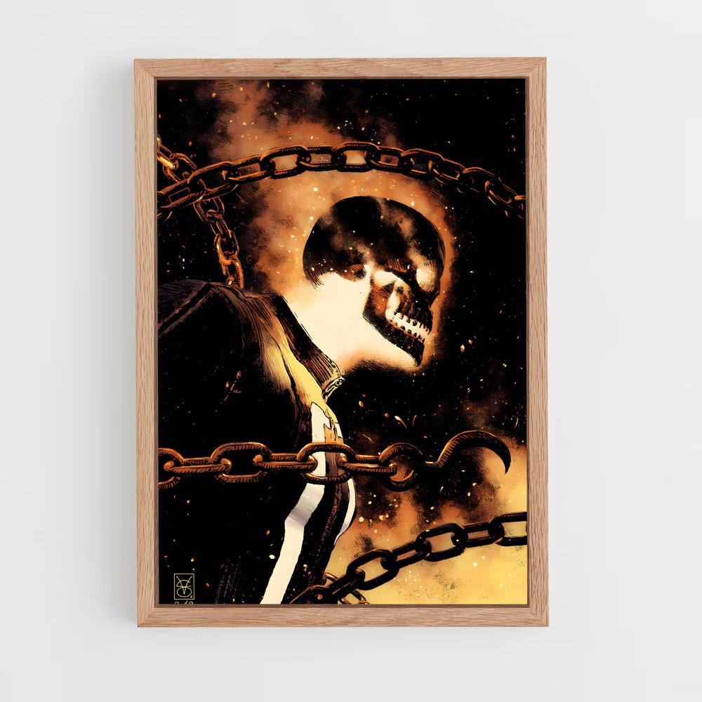 ap-ghost rider johnny blaze-11 cadre Bois clair