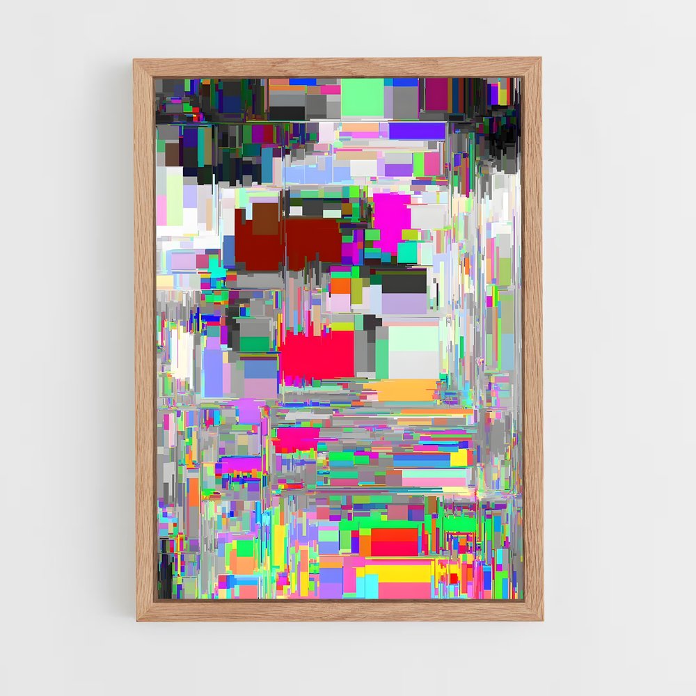 ap-glitch art-6 cadre Bois clair