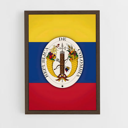 ap-gran colombia flag-1 cadre Bois foncé