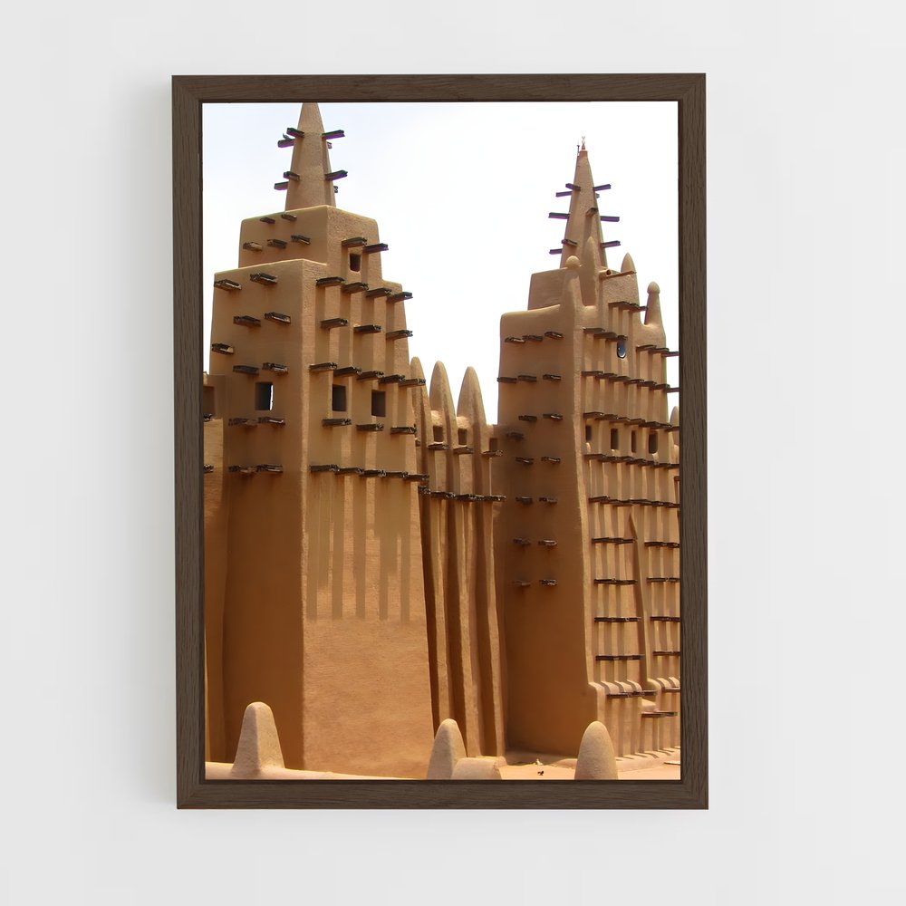 ap-great mosque djenne-1 cadre Bois foncé