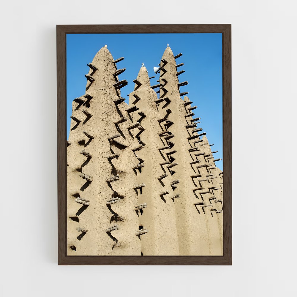 ap-great mosque djenne-2 cadre Bois foncé