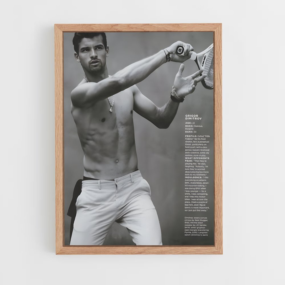 ap-grigor dimitrov-8 cadre Bois clair