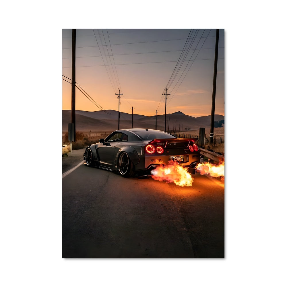 Poster Flamme sur Route