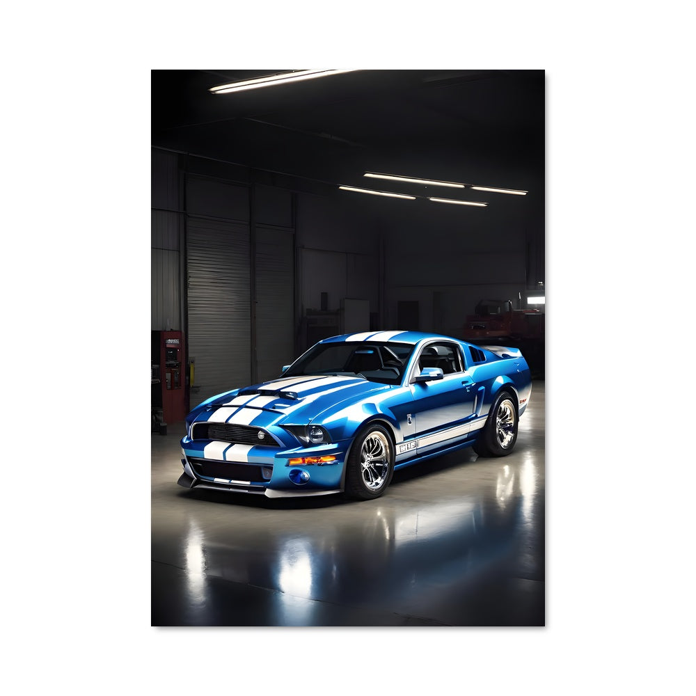 Poster Mustang Bleu