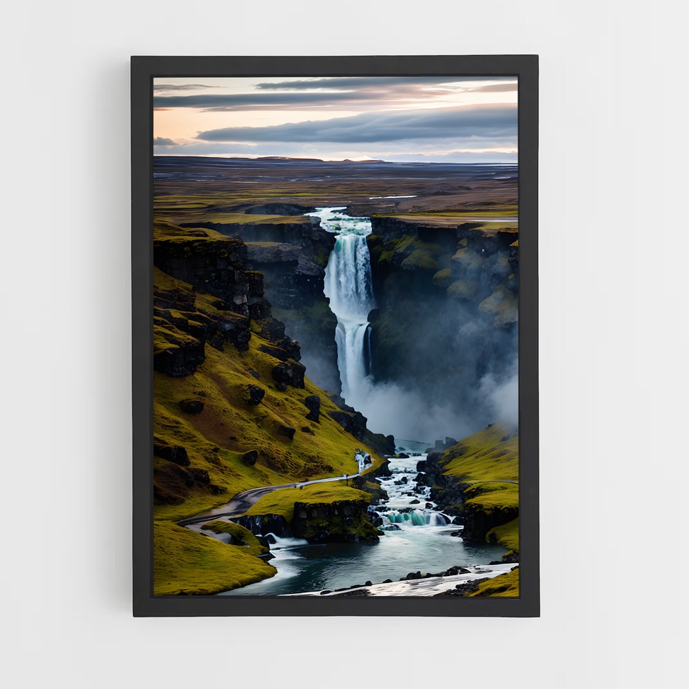 ap-gullfoss waterfall-3 cadre Noir