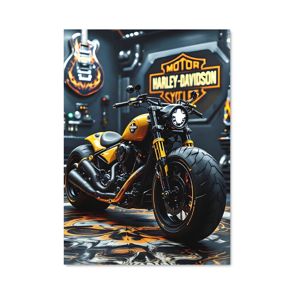 Poster Harley en Garage