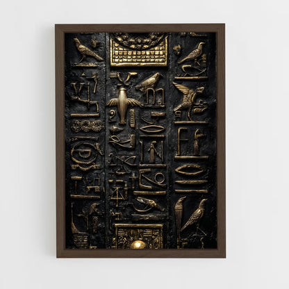 ap-hieroglyphs-5 cadre Bois foncé