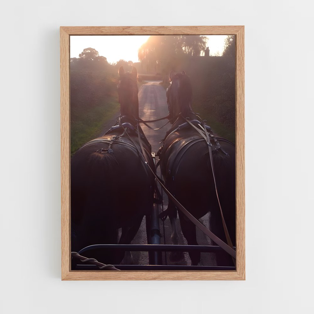 ap-horse carriage-6 cadre Bois clair