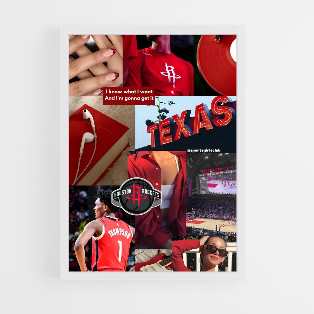 ap-houston rockets-5 cadre Blanc