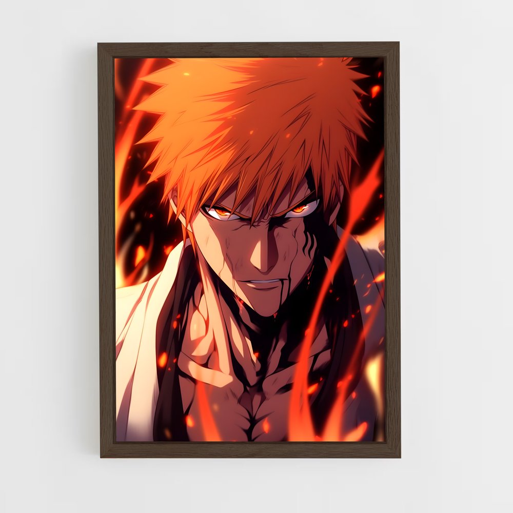 ap-ichigo kurosaki-9 cadre Bois foncé