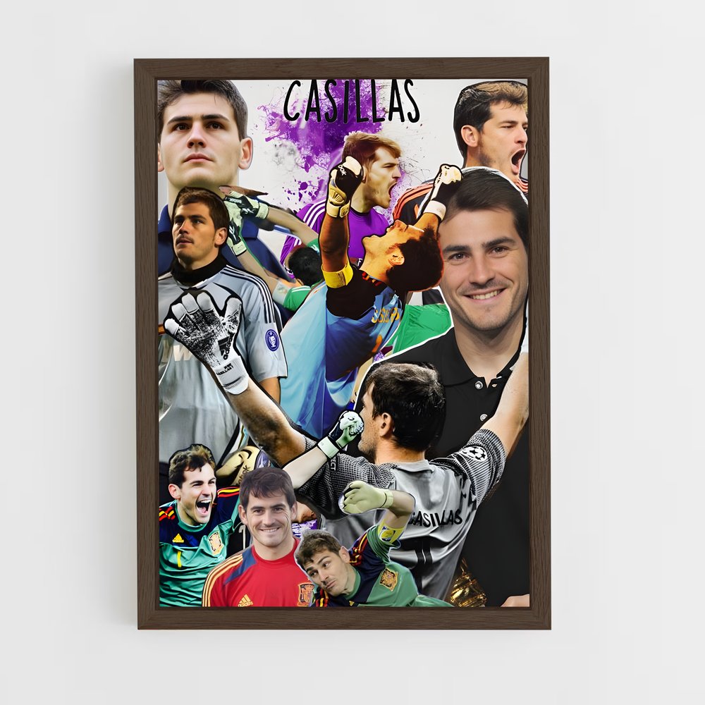 ap-iker casillas-3 cadre Bois foncé