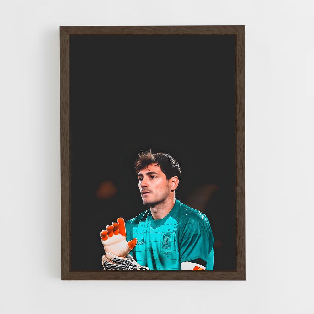 ap-iker casillas-9 cadre Bois foncé