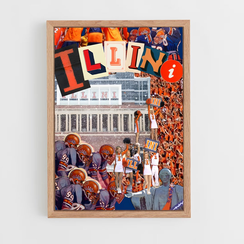 ap-illinois fighting illini-4 cadre Bois clair