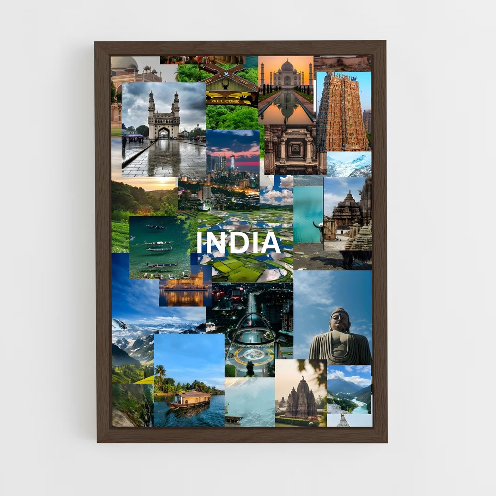 ap-india-4 cadre Bois foncé