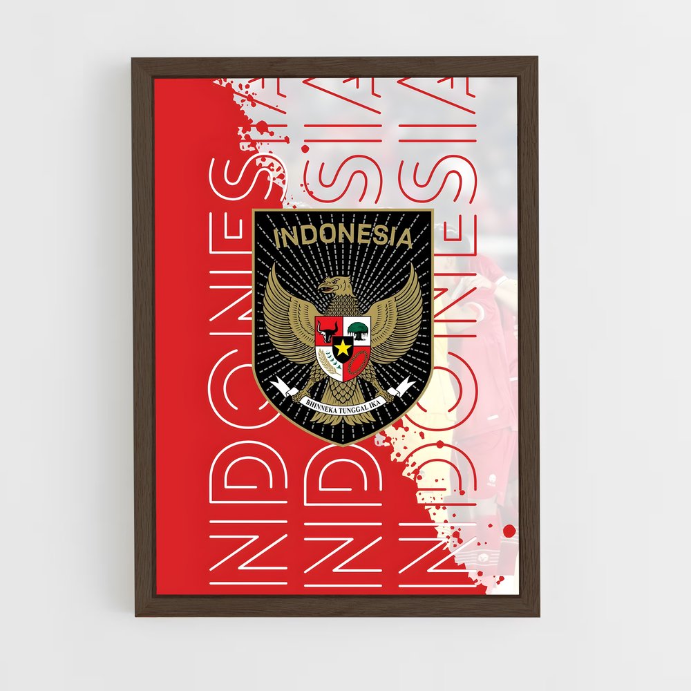 ap-indonesia national football team-6 cadre Bois foncé