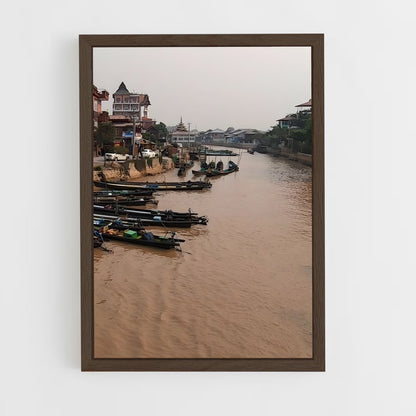 ap-inle lake-2 cadre Bois foncé